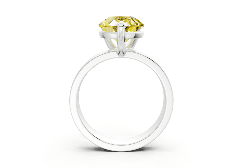Cascade Yellow Diamond Solitaire Pear Cut 4mm Engagement Ring - Ring Premier