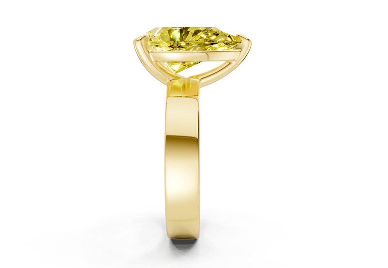 Cascade Yellow Diamond Solitaire Pear Cut 4mm Engagement Ring - Ring Premier