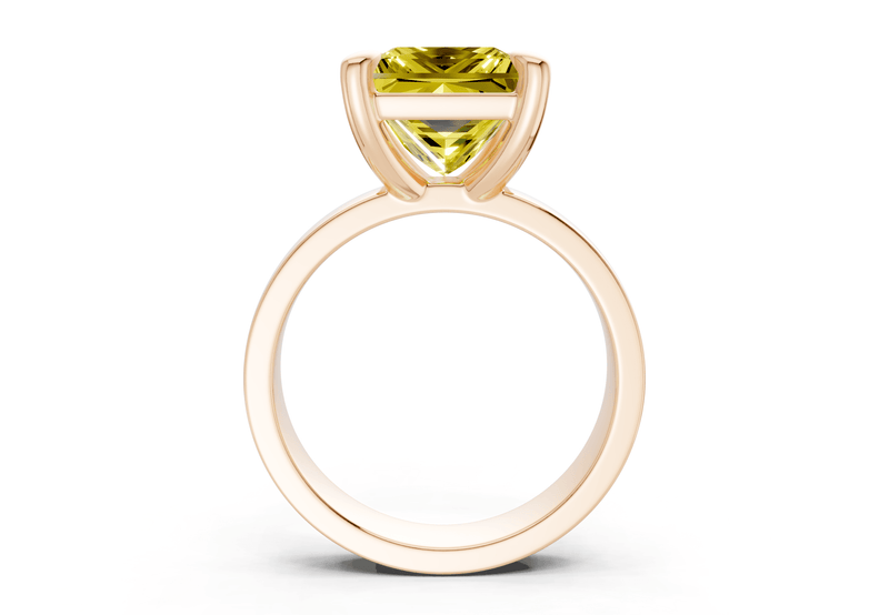 Cascade Yellow Diamond Solitaire Princess Cut 4mm Engagement Ring - Ring Premier