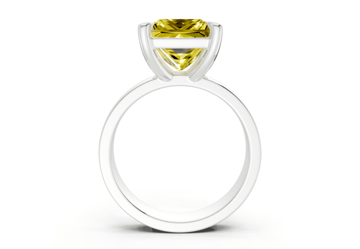 Cascade Yellow Diamond Solitaire Princess Cut 4mm Engagement Ring