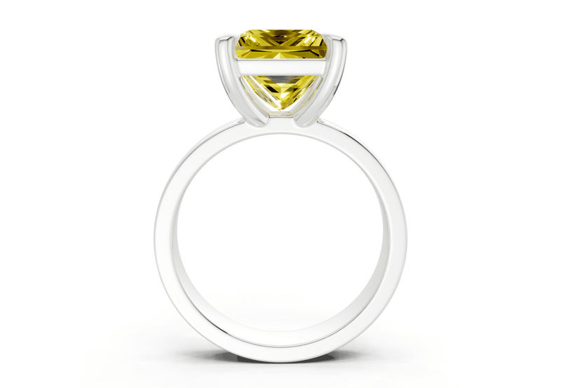 Cascade Yellow Diamond Solitaire Princess Cut 4mm Engagement Ring - Ring Premier