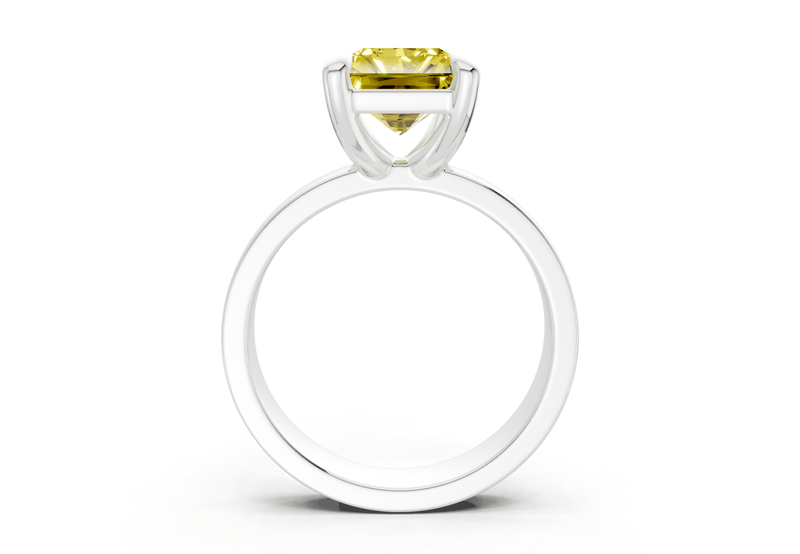 Cascade Yellow Diamond Solitaire Radiant Cut 4mm Engagement Ring - Ring Premier