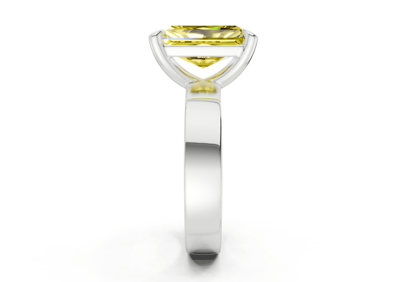 Cascade Yellow Diamond Solitaire Radiant Cut 4mm Engagement Ring - Ring Premier