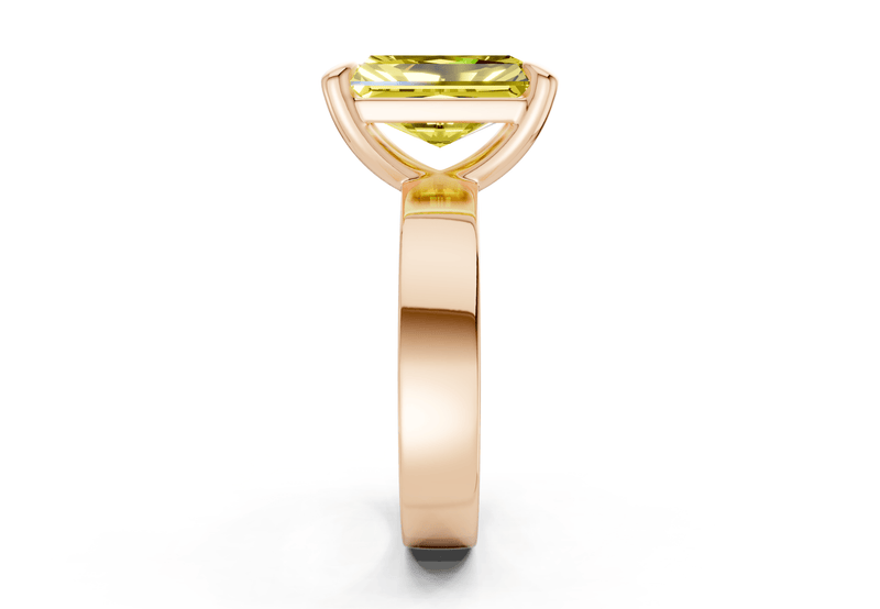Cascade Yellow Diamond Solitaire Radiant Cut 4mm Engagement Ring - Ring Premier