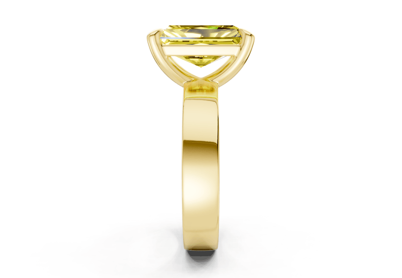 Cascade Yellow Diamond Solitaire Radiant Cut 4mm Engagement Ring - Ring Premier