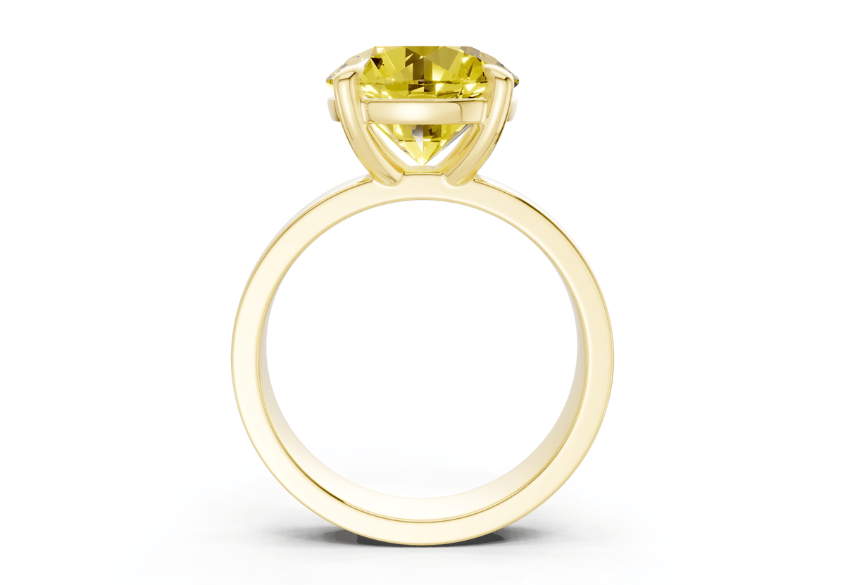 Cascade Yellow Diamond Solitaire Round Cut 4mm Engagement Ring
