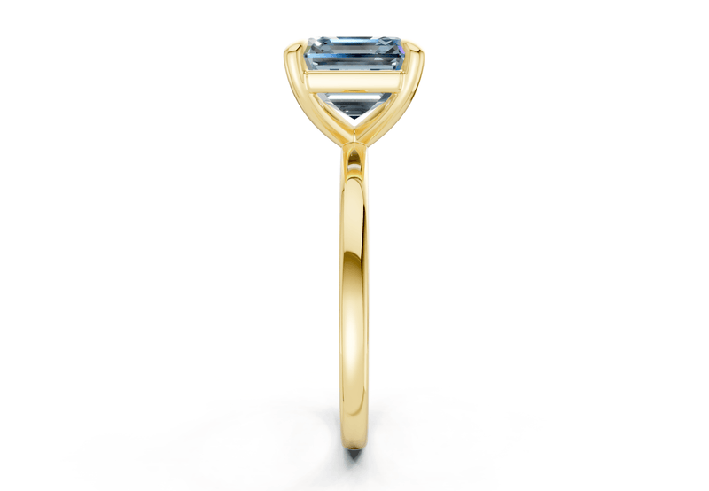 Clementine Blue Diamond Solitaire Asscher Cut 1.8mm Engagement Ring - Ring Premier