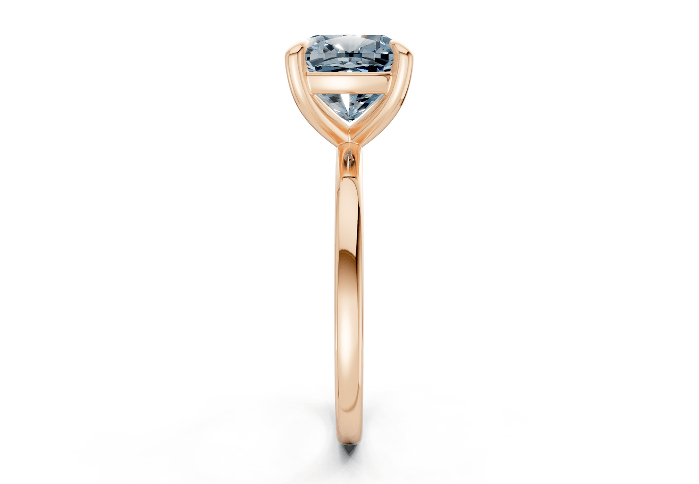 Clementine Blue Diamond Solitaire Cushion Squareuare Cut 1.8mm Engagement Ring