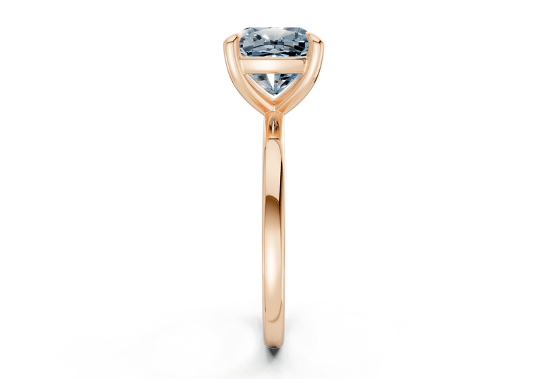 Clementine Blue Diamond Solitaire Cushion Squareuare Cut 1.8mm Engagement Ring - Ring Premier