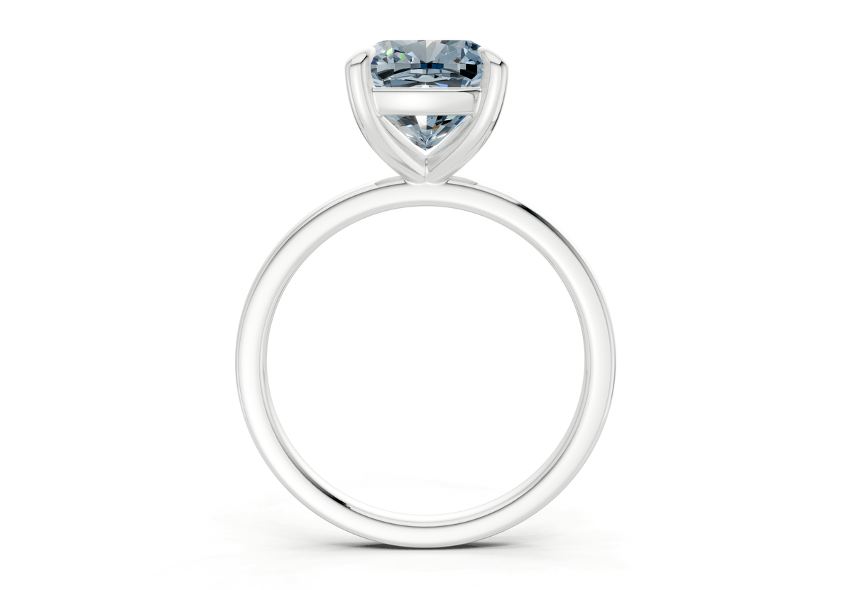 Clementine Blue Diamond Solitaire Cushion Squareuare Cut 1.8mm Engagement Ring