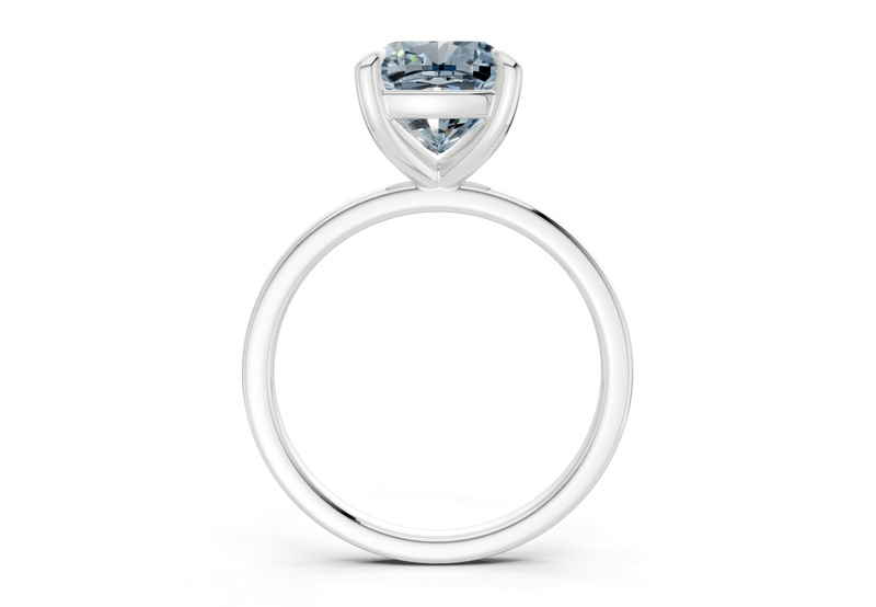 Clementine Blue Diamond Solitaire Cushion Squareuare Cut 1.8mm Engagement Ring - Ring Premier
