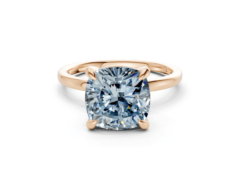 Clementine Blue Diamond Solitaire Cushion Squareuare Cut 1.8mm Engagement Ring - Ring Premier