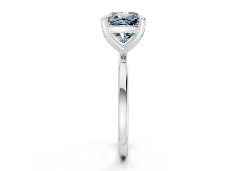 Clementine Blue Diamond Solitaire Cushion Squareuare Cut 1.8mm Engagement Ring - Ring Premier