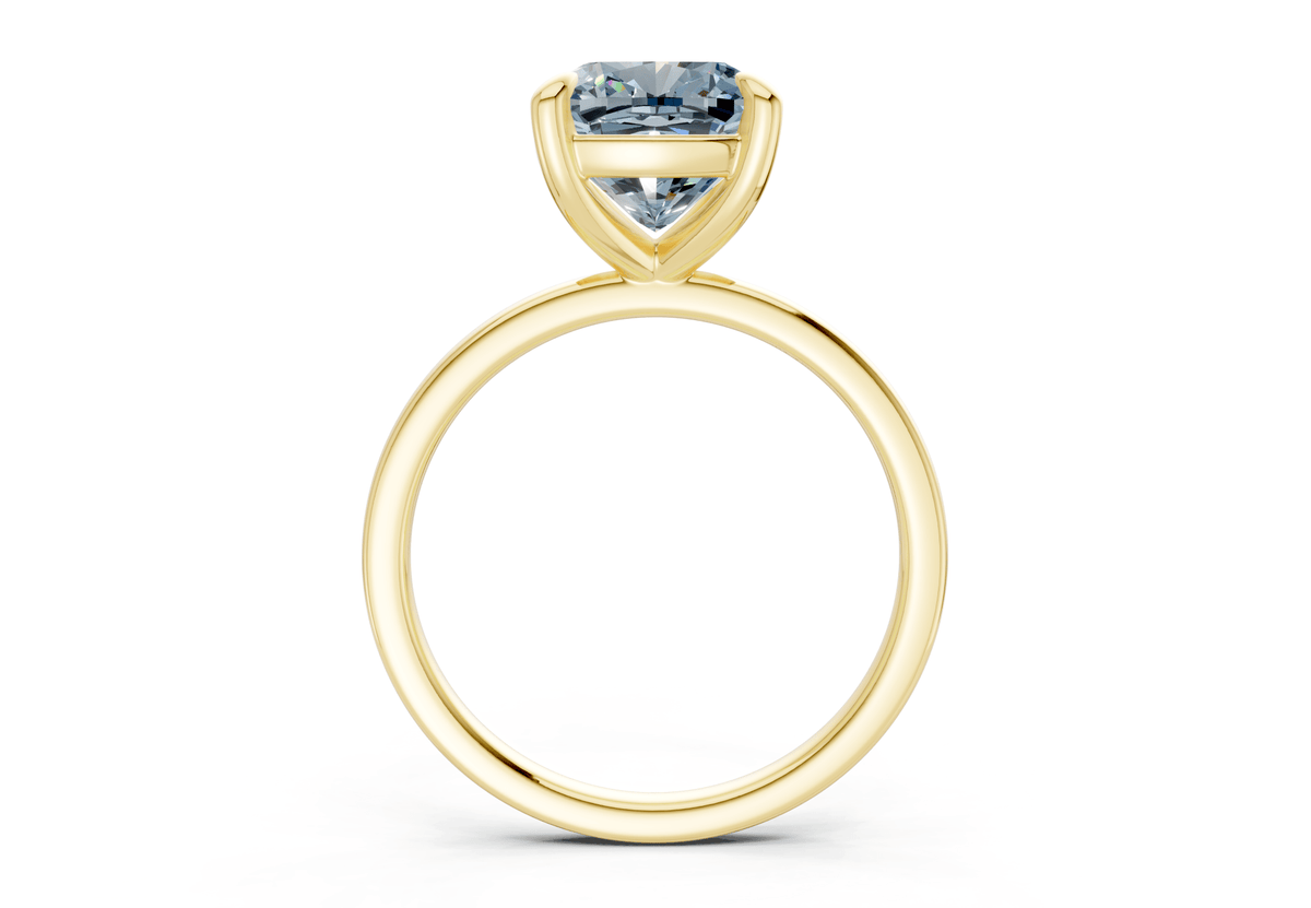 Clementine Blue Diamond Solitaire Cushion Squareuare Cut 1.8mm Engagement Ring