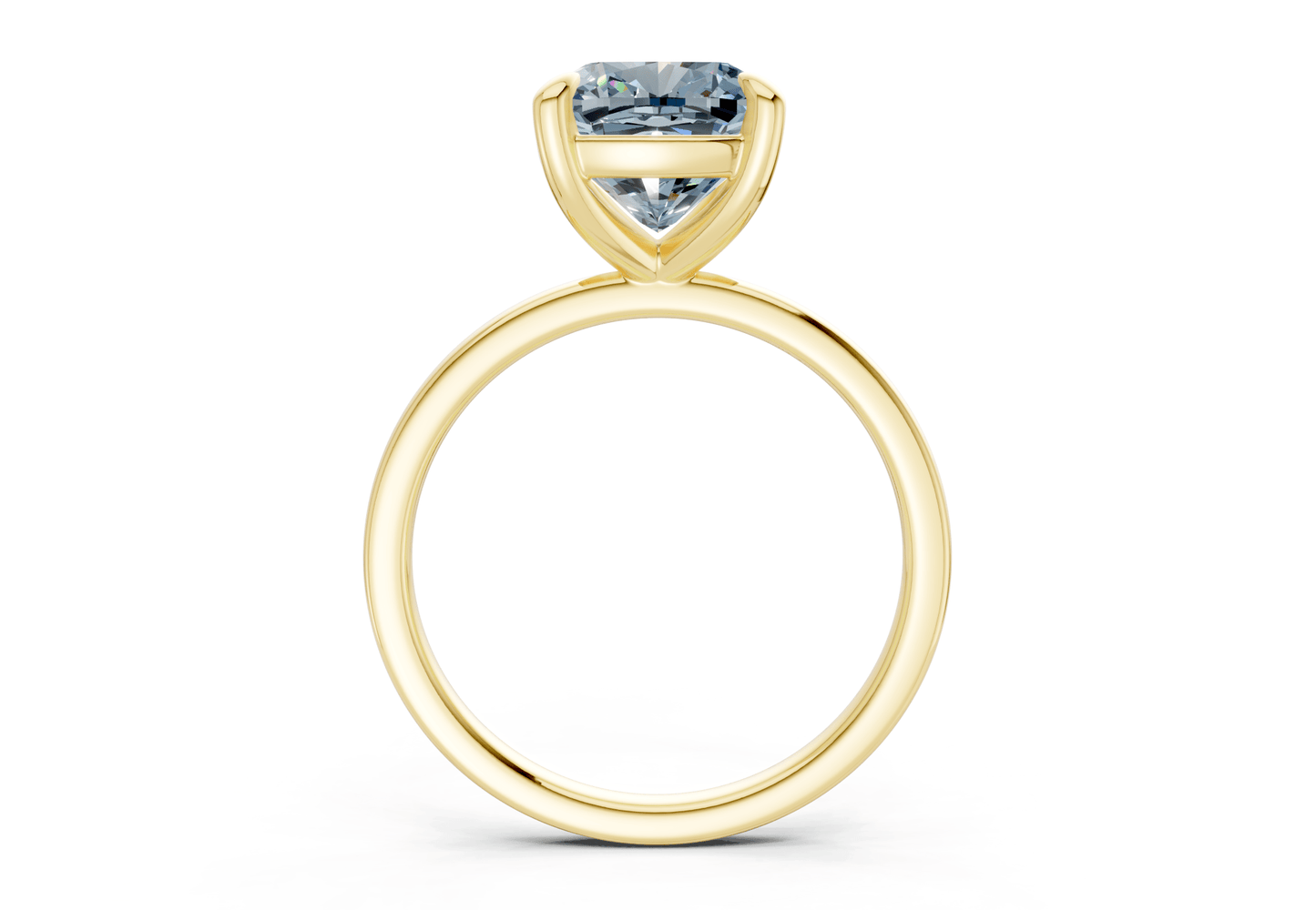 Clementine Blue Diamond Solitaire Cushion Squareuare Cut 1.8mm Engagement Ring - Ring Premier
