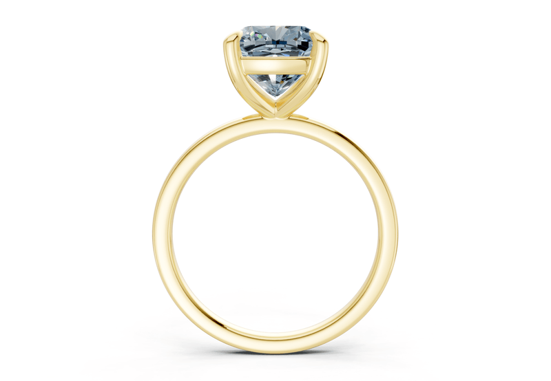 Clementine Blue Diamond Solitaire Cushion Squareuare Cut 1.8mm Engagement Ring