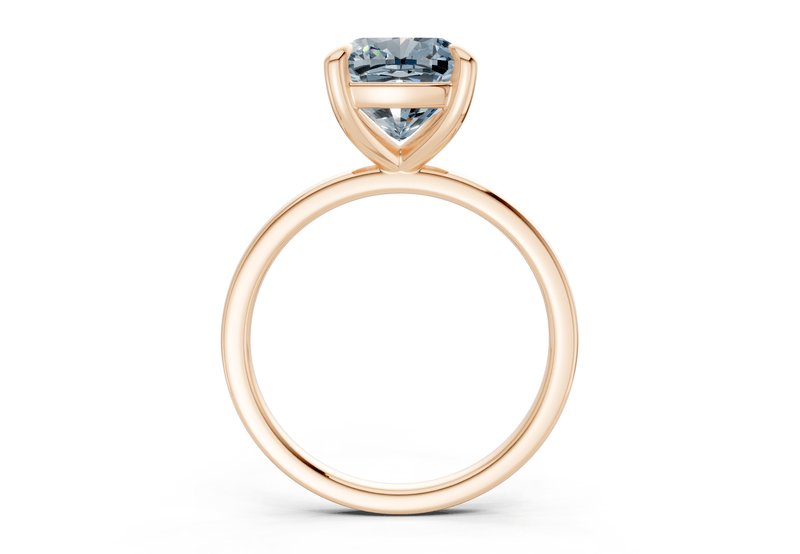 Clementine Blue Diamond Solitaire Cushion Squareuare Cut 1.8mm Engagement Ring - Ring Premier