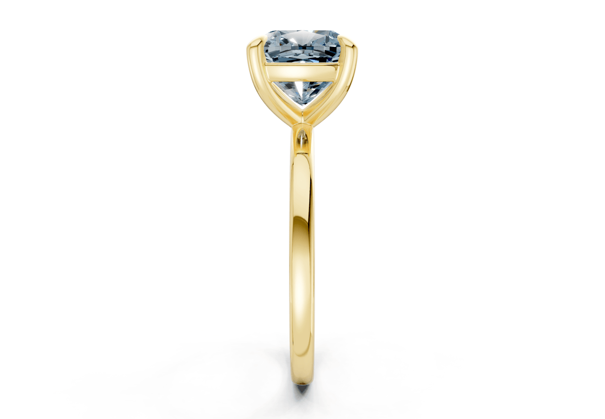 Clementine Blue Diamond Solitaire Cushion Squareuare Cut 1.8mm Engagement Ring