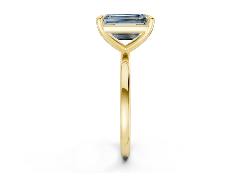 Clementine Blue Diamond Solitaire Emerald Cut 1.8mm Engagement Ring - Ring Premier