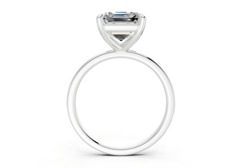 Clementine Diamond Solitaire Asscher Cut 1.8mm Engagement Ring - Ring Premier