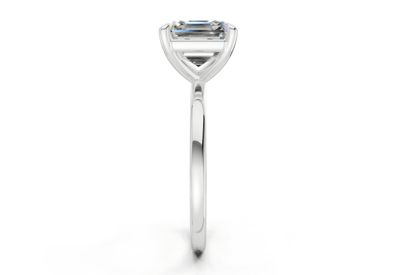 Clementine Diamond Solitaire Asscher Cut 1.8mm Engagement Ring - Ring Premier