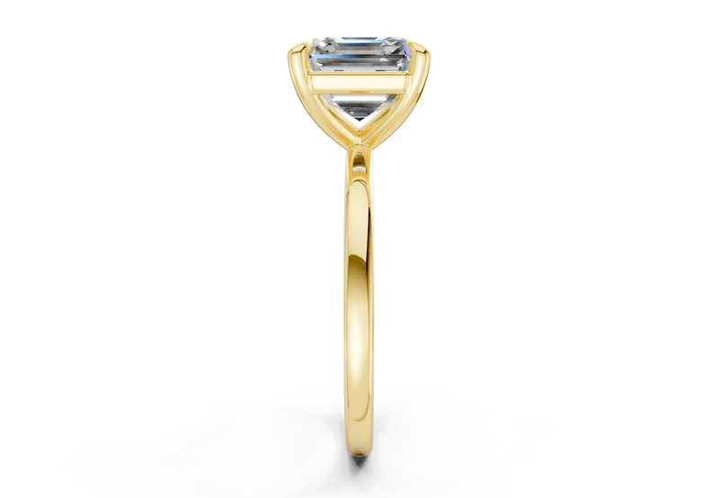Clementine Diamond Solitaire Asscher Cut 1.8mm Engagement Ring - Ring Premier