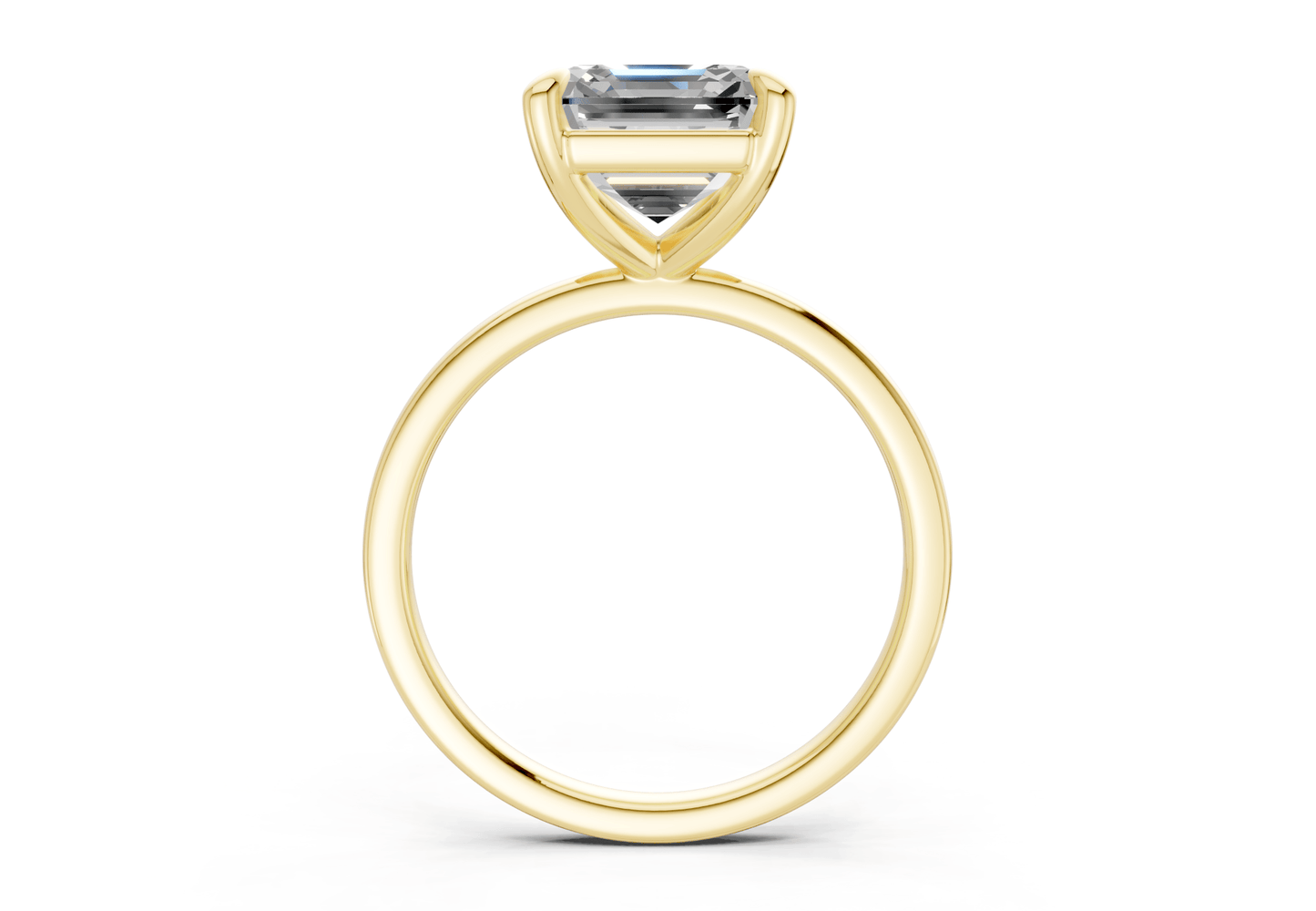 Clementine Diamond Solitaire Asscher Cut 1.8mm Engagement Ring - Ring Premier