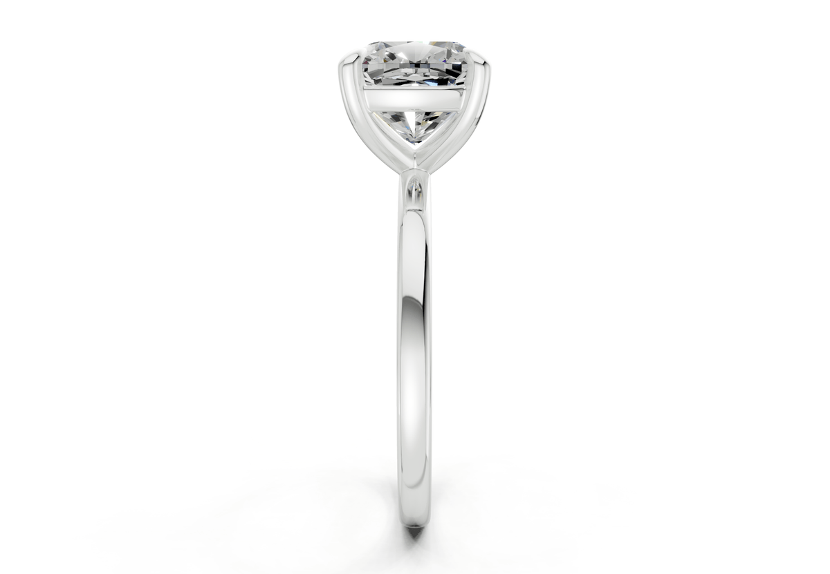 Clementine Diamond Solitaire Cushion Squareuare Cut 1.8mm Engagement Ring