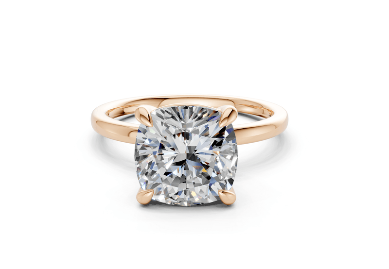 Clementine Diamond Solitaire Cushion Squareuare Cut 1.8mm Engagement Ring - Ring Premier