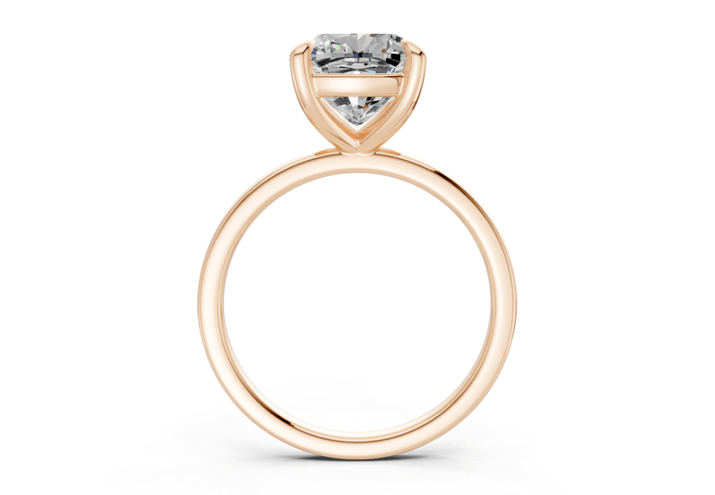 Clementine Diamond Solitaire Cushion Squareuare Cut 1.8mm Engagement Ring - Ring Premier