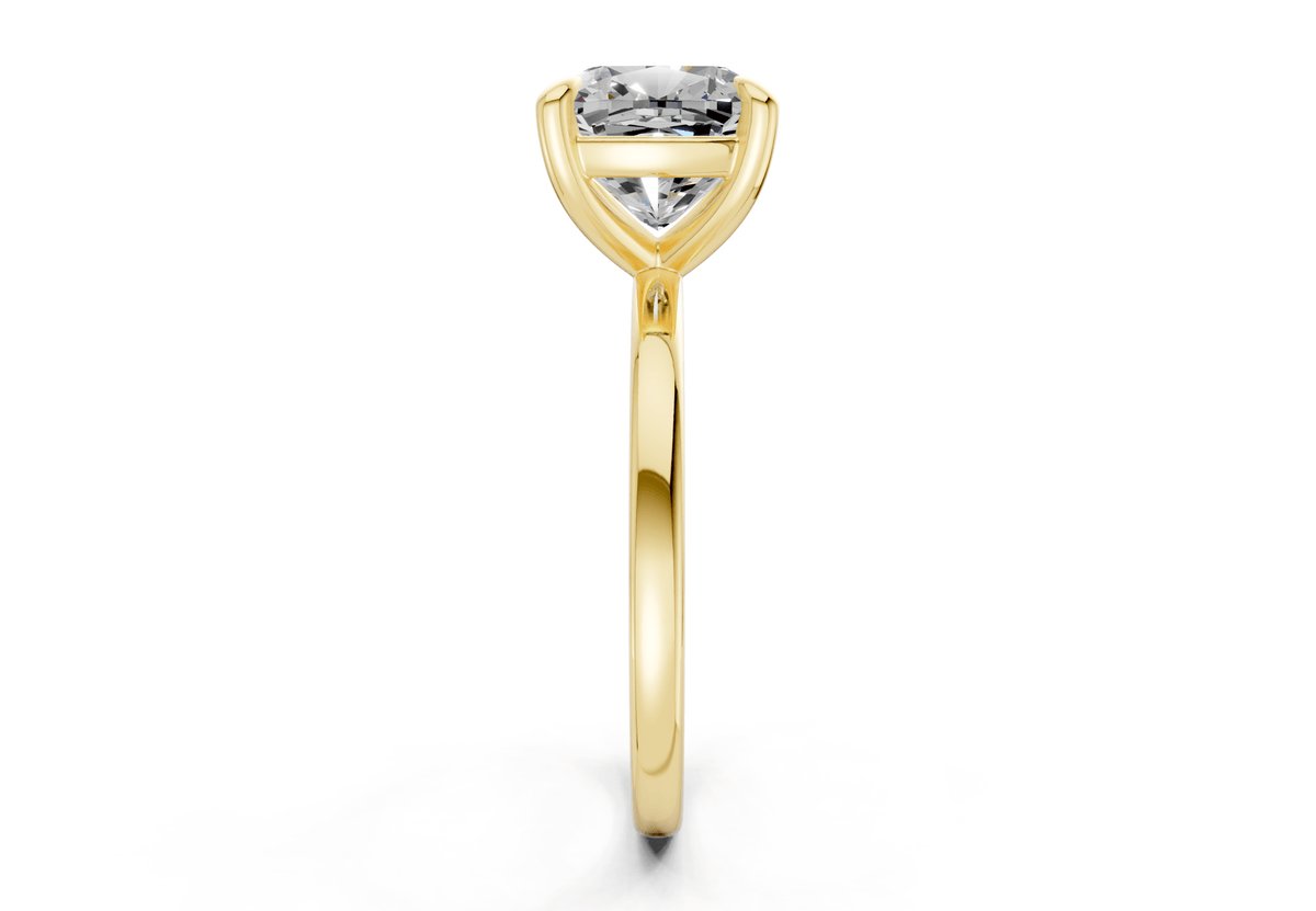 Clementine Diamond Solitaire Cushion Squareuare Cut 1.8mm Engagement Ring