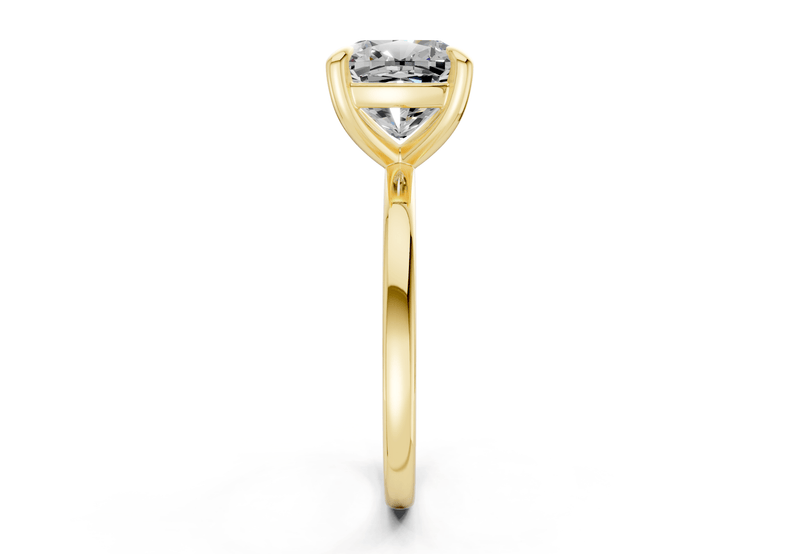 Clementine Diamond Solitaire Cushion Squareuare Cut 1.8mm Engagement Ring - Ring Premier