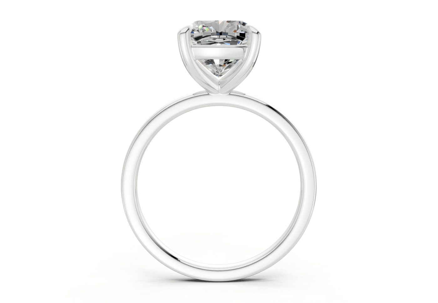 Clementine Diamond Solitaire Cushion Squareuare Cut 1.8mm Engagement Ring