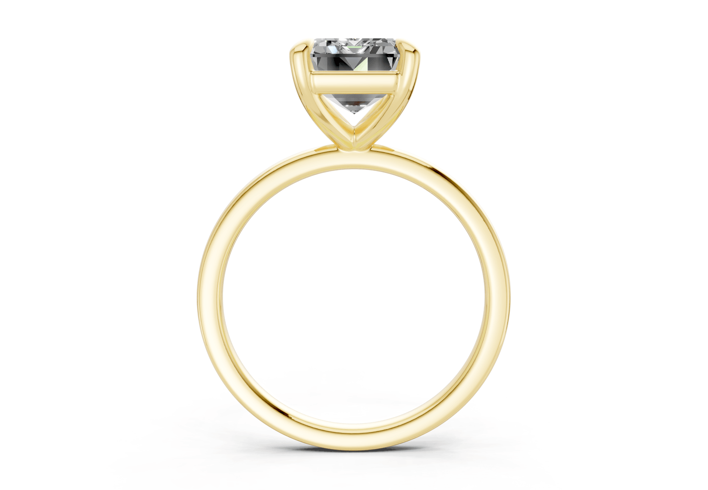 Clementine Diamond Solitaire Emerald Cut 1.8mm Engagement Ring - Ring Premier