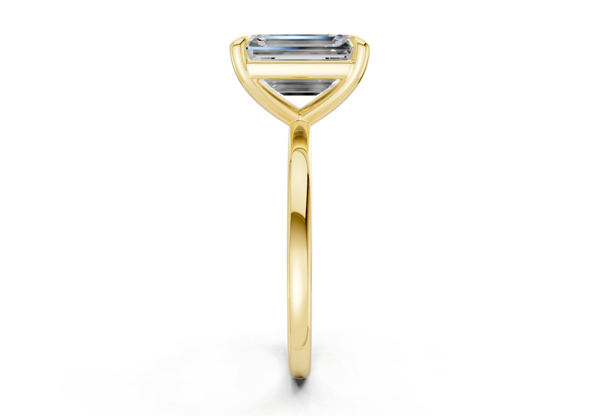 Clementine Diamond Solitaire Emerald Cut 1.8mm Engagement Ring