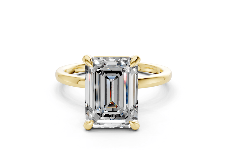 Clementine Diamond Solitaire Emerald Cut 1.8mm Engagement Ring