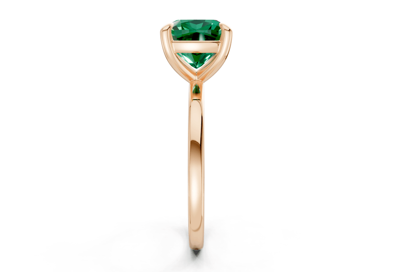 Clementine Emerald Gemstone Solitaire Cushion Squareuare Cut 1.8mm Engagement Ring - Ring Premier