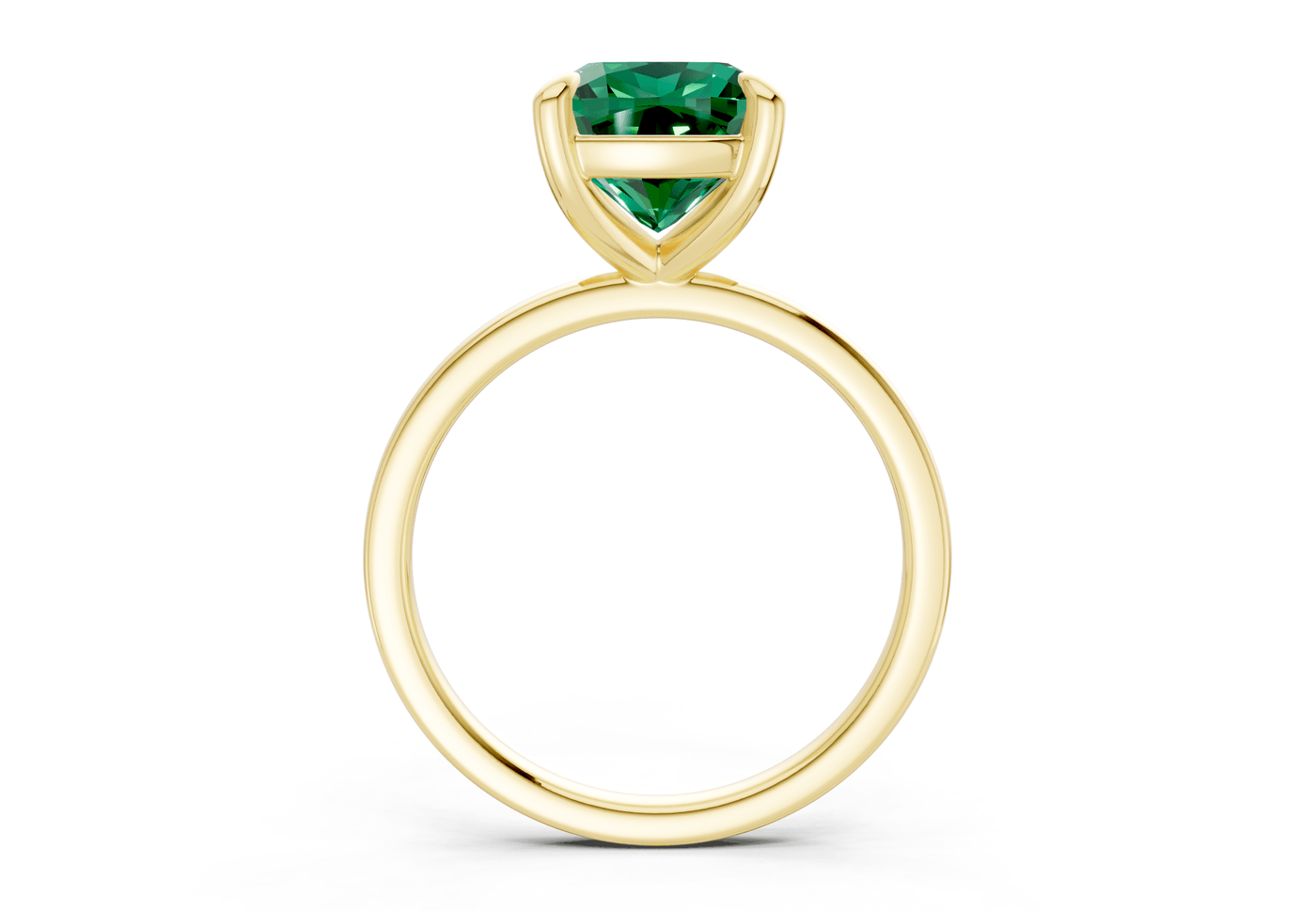 Clementine Emerald Gemstone Solitaire Cushion Squareuare Cut 1.8mm Engagement Ring