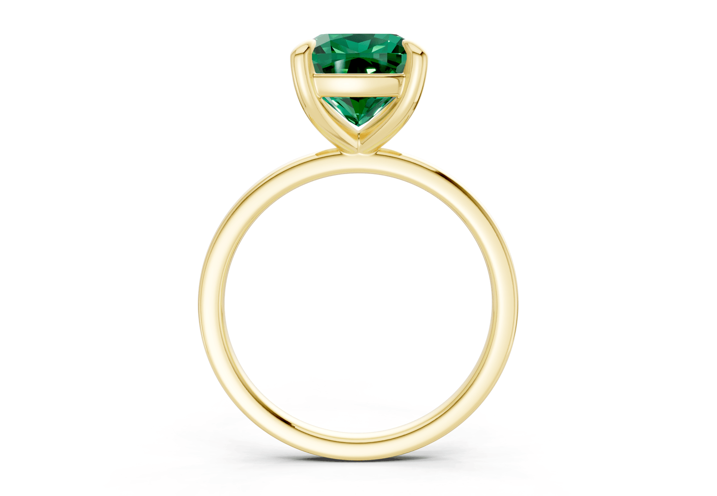 Clementine Emerald Gemstone Solitaire Cushion Squareuare Cut 1.8mm Engagement Ring - Ring Premier