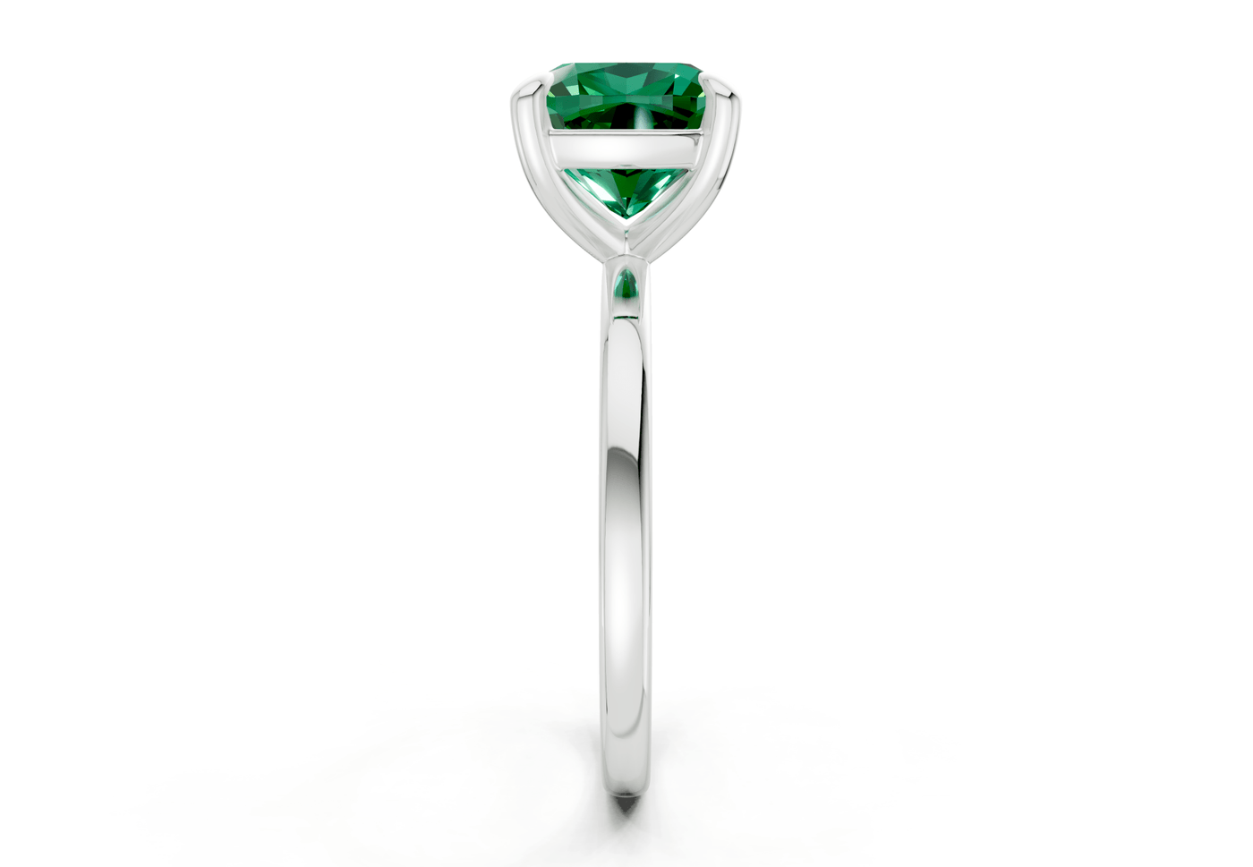 Clementine Emerald Gemstone Solitaire Cushion Squareuare Cut 1.8mm Engagement Ring