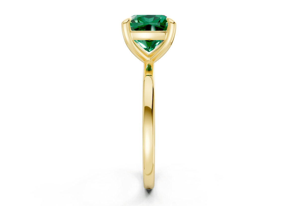 Clementine Emerald Gemstone Solitaire Cushion Squareuare Cut 1.8mm Engagement Ring
