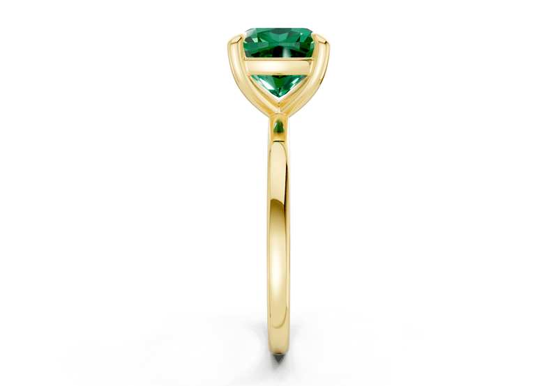 Clementine Emerald Gemstone Solitaire Cushion Squareuare Cut 1.8mm Engagement Ring - Ring Premier