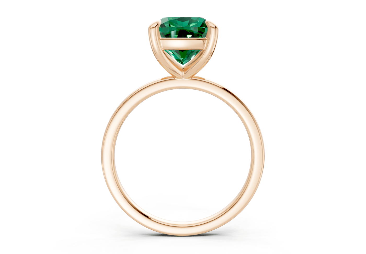 Clementine Emerald Gemstone Solitaire Cushion Squareuare Cut 1.8mm Engagement Ring