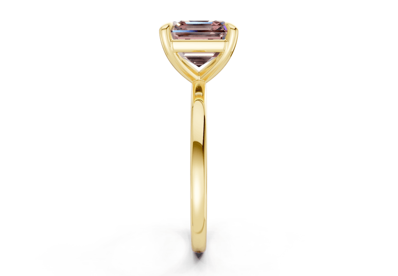 Clementine Pink Diamond Solitaire Asscher Cut 1.8mm Engagement Ring - Ring Premier