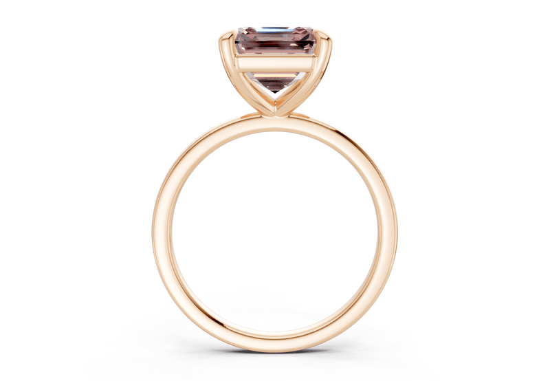 Clementine Pink Diamond Solitaire Asscher Cut 1.8mm Engagement Ring - Ring Premier