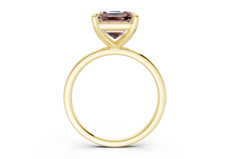 Clementine Pink Diamond Solitaire Asscher Cut 1.8mm Engagement Ring