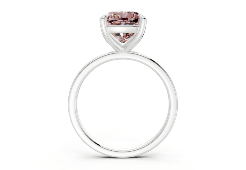 Clementine Pink Diamond Solitaire Cushion Squareuare Cut 1.8mm Engagement Ring - Ring Premier