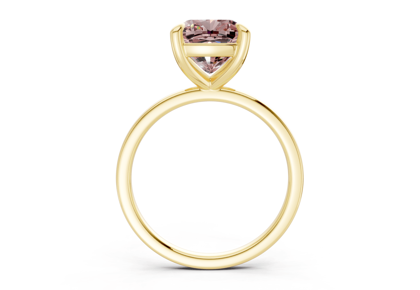 Clementine Pink Diamond Solitaire Cushion Squareuare Cut 1.8mm Engagement Ring - Ring Premier