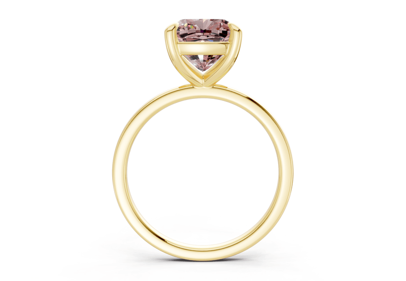 Clementine Pink Diamond Solitaire Cushion Squareuare Cut 1.8mm Engagement Ring