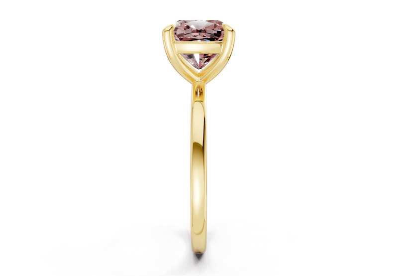 Clementine Pink Diamond Solitaire Cushion Squareuare Cut 1.8mm Engagement Ring - Ring Premier